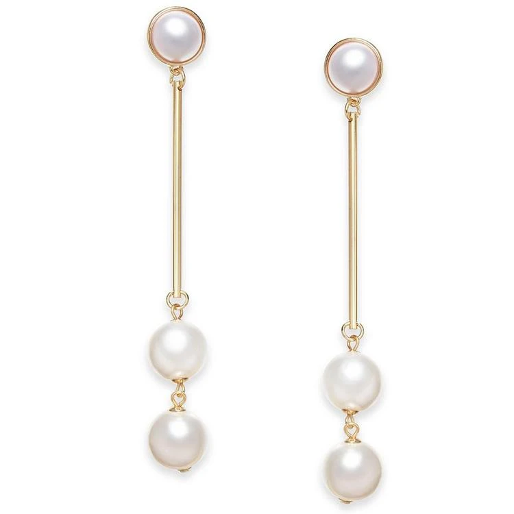 商品INC International|I.N.C. Gold-Tone Simulated Pearl Stick Earrings, Created for Macy's,价格¥65,第1张图片