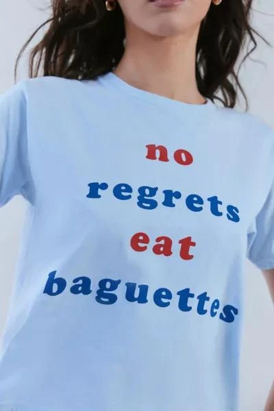商品Urban Outfitters|No Regrets Eat Baguettes Graphic Slim Tee,价格¥150,第2张图片详细描述