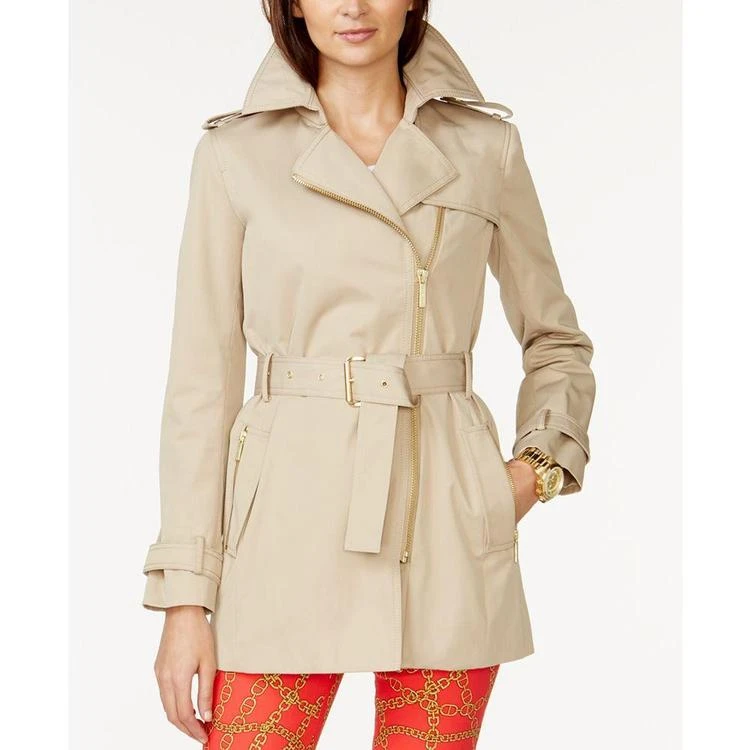 商品Michael Kors|MICHAEL  Petite Belted Front-Zip Trench Coat,价格¥1122,第2张图片详细描述