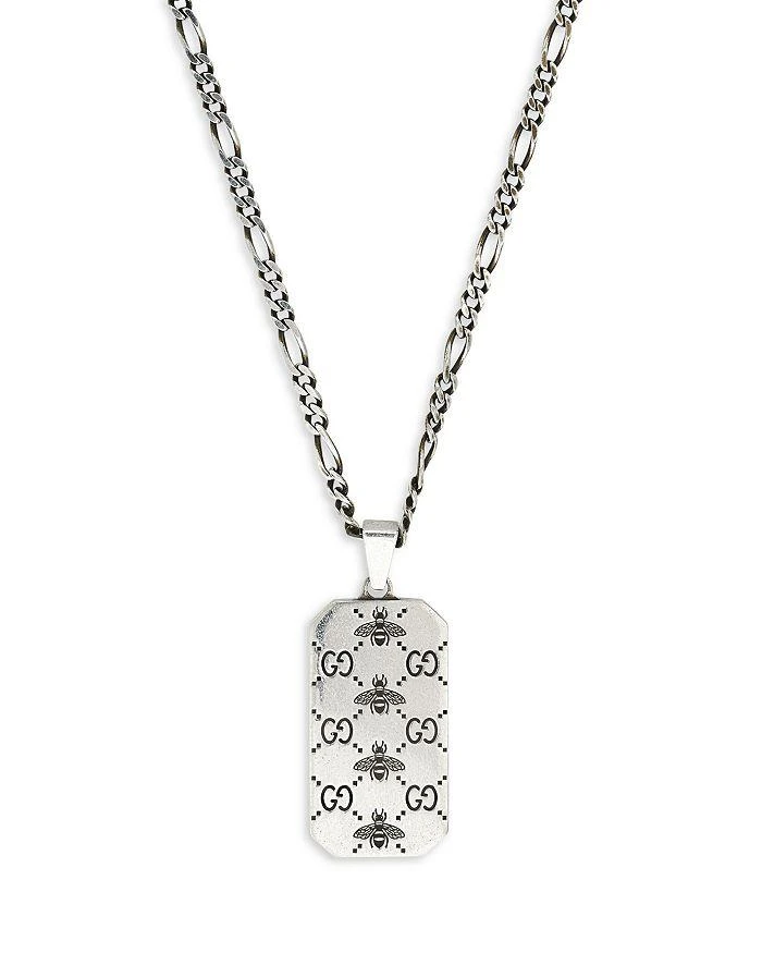 商品Gucci|Sterling Silver Signature Dogtag Pendant Necklace, 23.6",价格¥4690,第3张图片详细描述