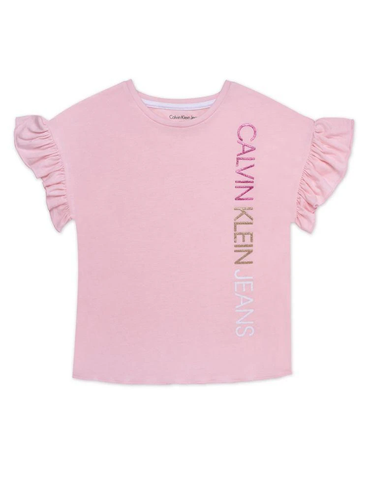 商品Calvin Klein|Girl's Ruffle-Sleeve Tee,价格¥81,第1张图片