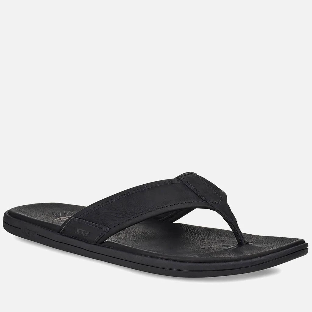 商品UGG|UGG Men's Seaside Leather Flip Flops - Black,价格¥406,第2张图片详细描述