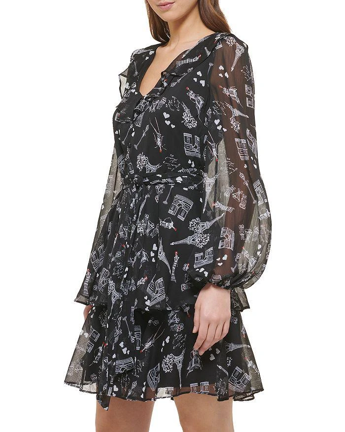 商品Karl Lagerfeld Paris|Signature Print Belted Dress,价格¥332,第3张图片详细描述