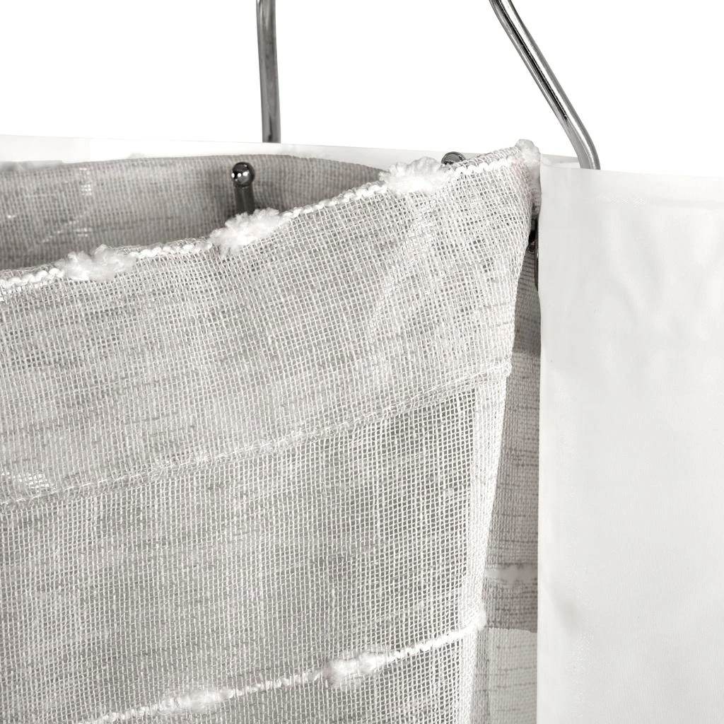 商品Lush Decor|Farmhouse Textured Sheer With Peva Lining Shower Curtain Set,价格¥514,第3张图片详细描述