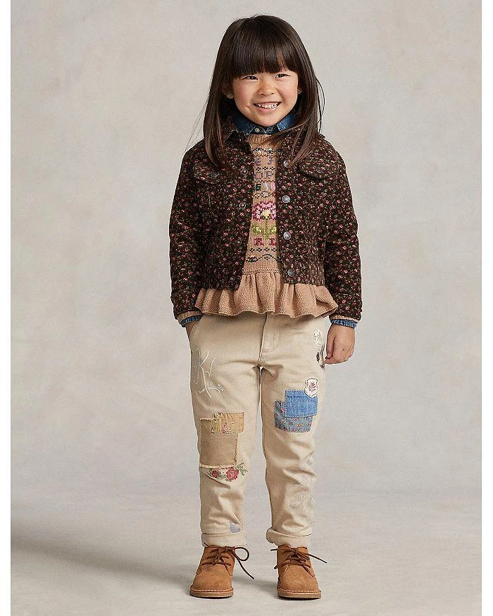 商品Ralph Lauren|Girls' Floral Corduroy Trucker Jacket - Little Kid, Big Kid,价格¥433,第2张图片详细描述