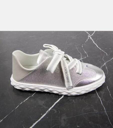 商品Jimmy Choo|Diamond Light Flex/F leather-trimmed sneakers,价格¥5470,第5张图片详细描述