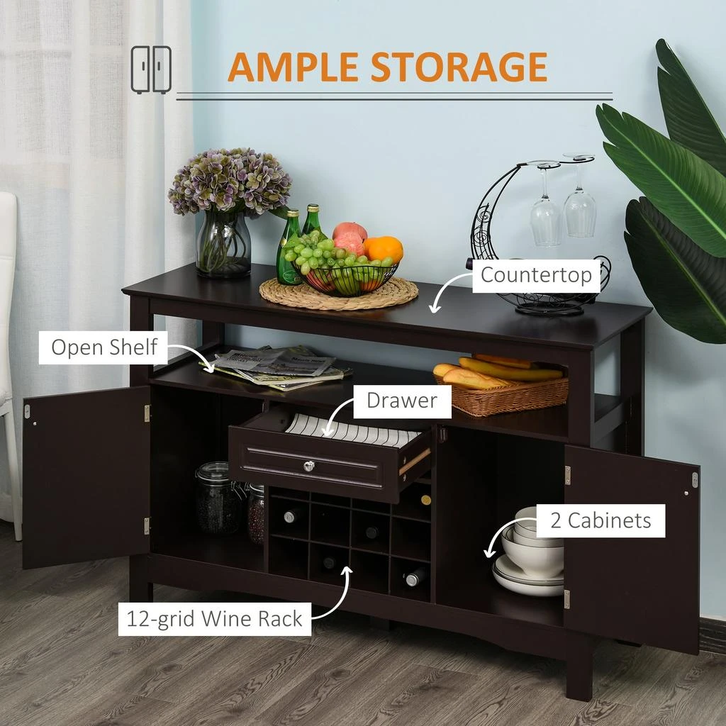 商品Simplie Fun|Simplie Fun Modern Coffee and Wine Bar Cabinet,价格¥3063,第4张图片详细描述