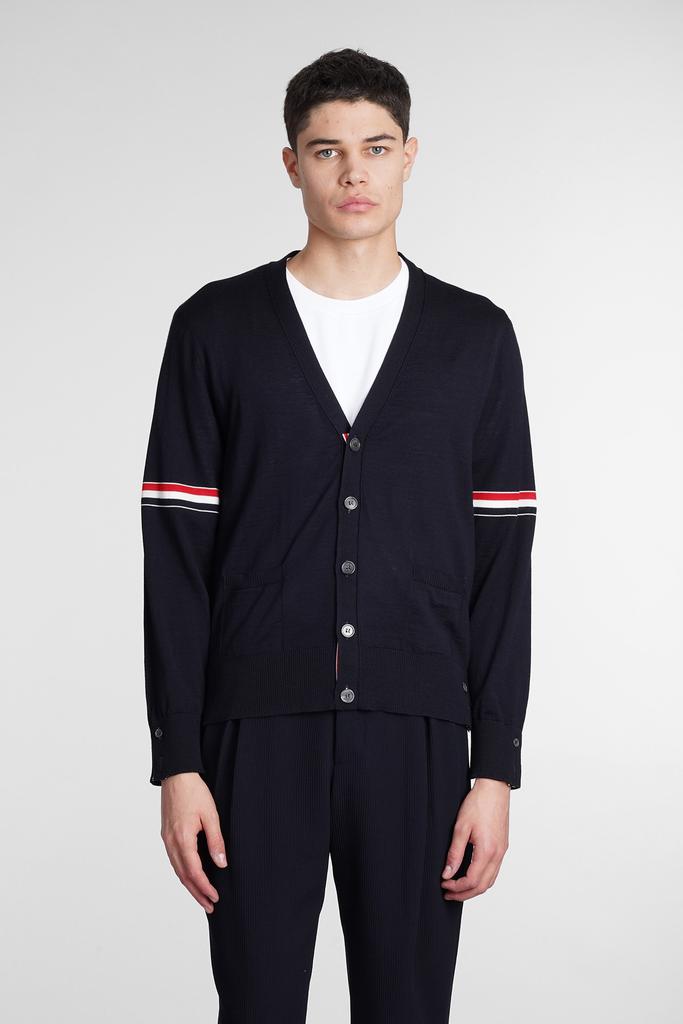 Thom Browne Cardigan In Blue Wool商品第1张图片规格展示