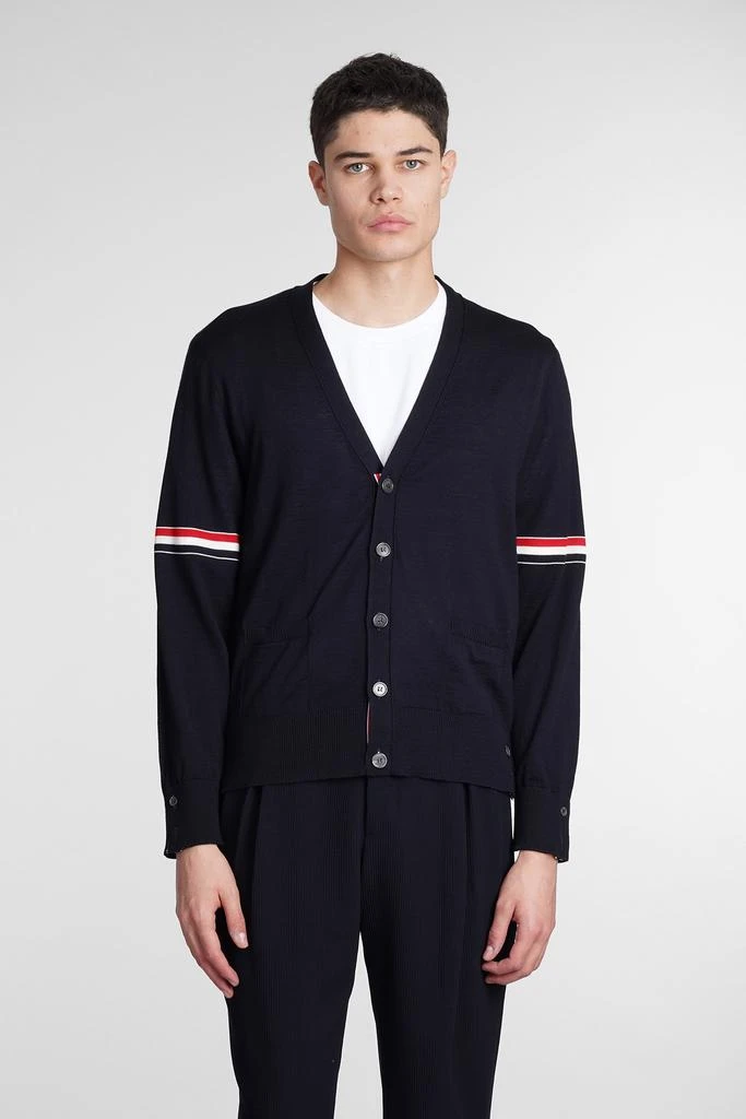 商品Thom Browne|Thom Browne Cardigan In Blue Wool,价格¥4367,第1张图片