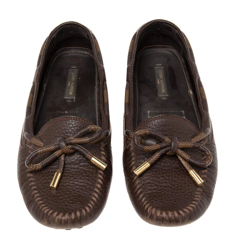 商品[二手商品] Louis Vuitton|Louis Vuitton Brown Leather Arizona Bow Loafers Size 37.5,价格¥2699,第3张图片详细描述