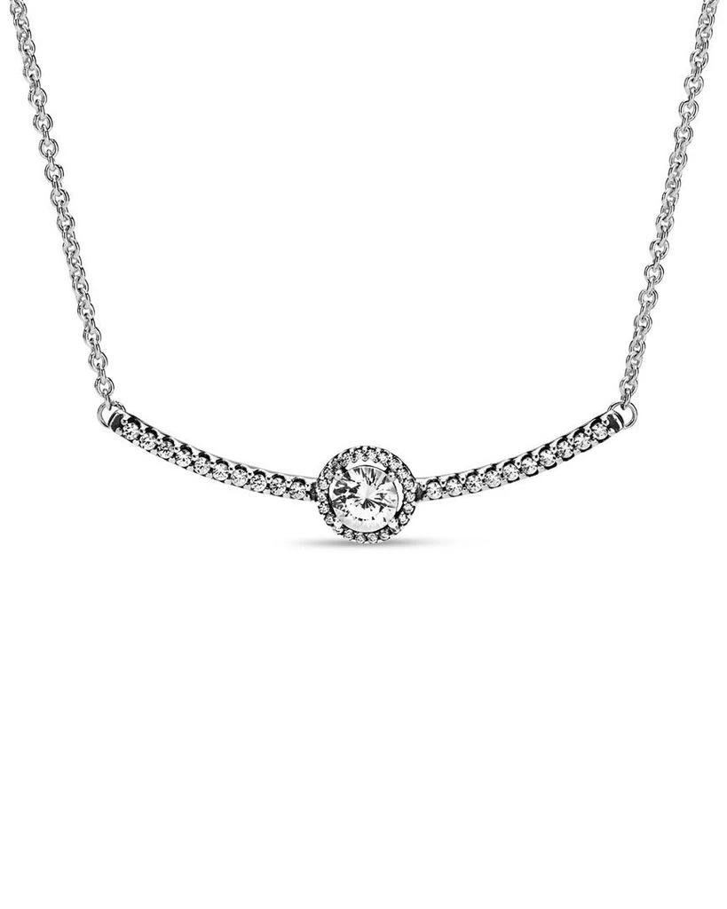 商品PANDORA|PANDORA Silver CZ Round Sparkle Necklace,价格¥398,第1张图片