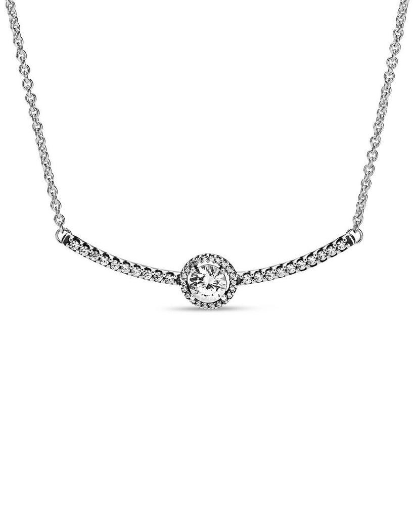 商品PANDORA|PANDORA Silver CZ Round Sparkle Necklace,价格¥374,第1张图片