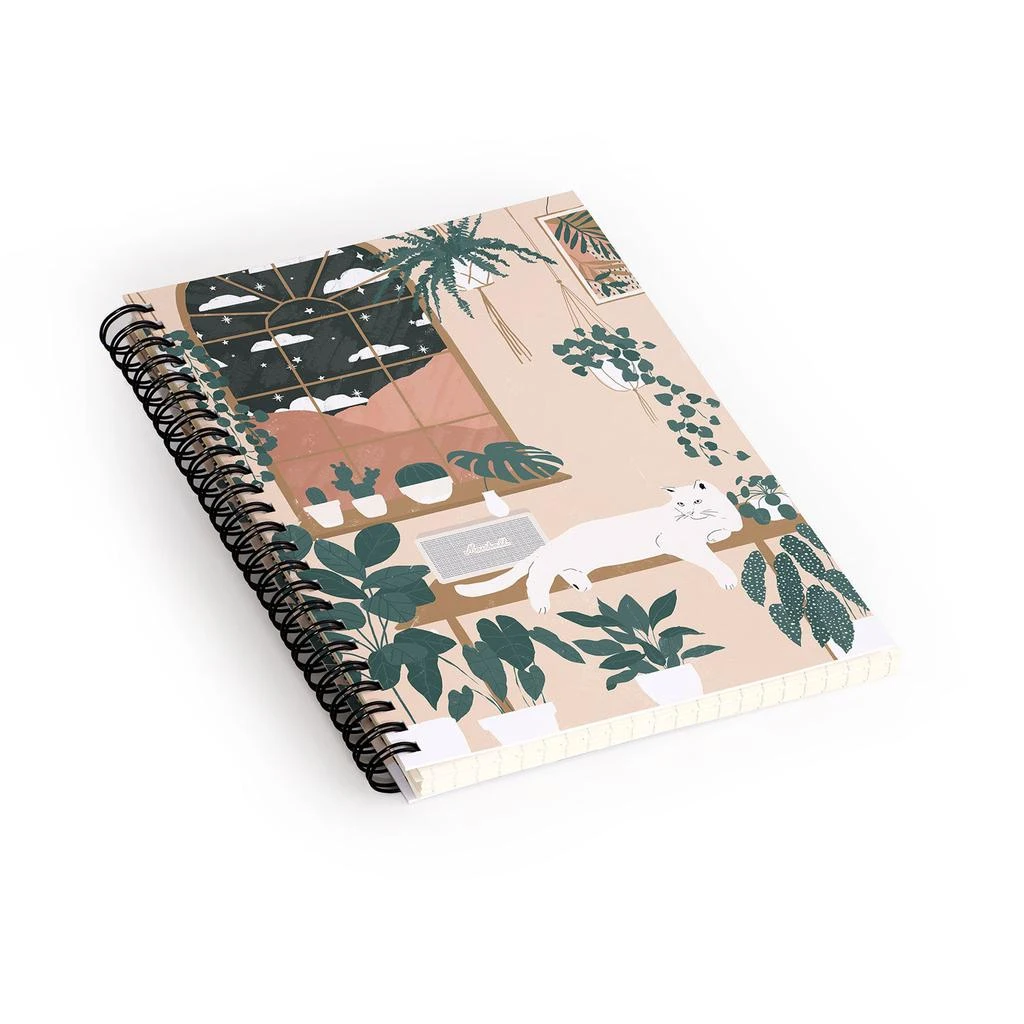 商品DENY Designs|Chloe Smart Print Cat With Plants Notebook Spiral,价格¥169,第1张图片