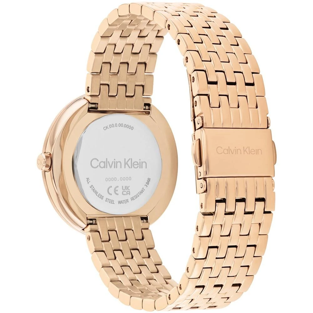 商品Calvin Klein|Women's 2H Quartz Carnation Gold-Tone Stainless Steel Bracelet Watch 34mm,价格¥1426,第3张图片详细描述