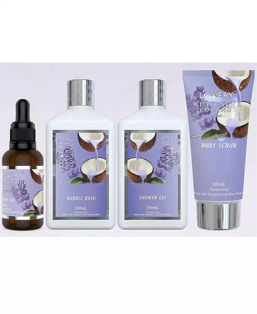 商品Lovery|9 Piece Home Spa Lavender Coconut Body Care Gift Set,价格¥281,第2张图片详细描述