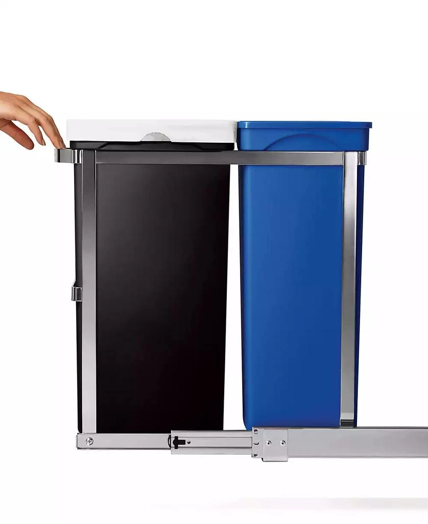 商品simplehuman|Under-the-Counter 35 Liter Pull Out Dual Recycler Trash Can,价格¥597,第2张图片详细描述