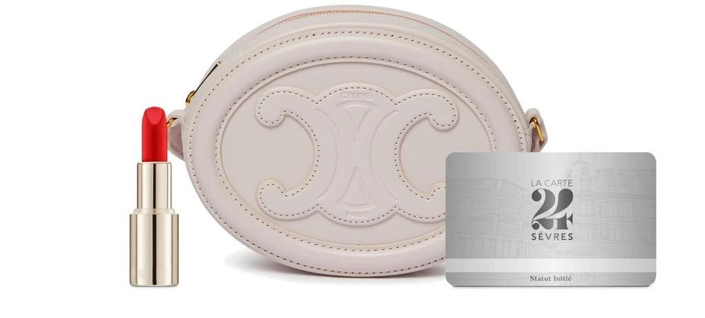 Crossbody oval purse cuir Triomphe in smooth calfskin 商品
