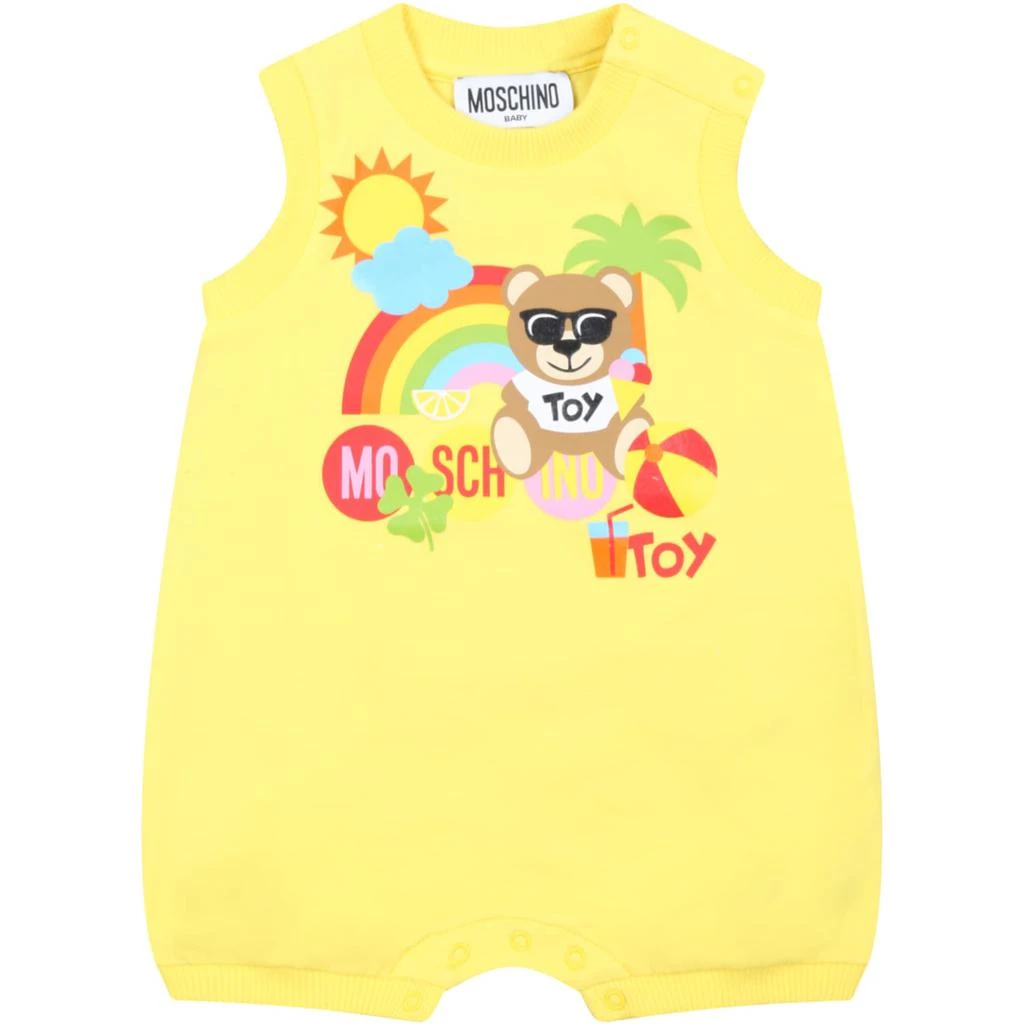 商品Moschino|Moschino Yellow Romper For Babykids With Teddy Bear,价格¥791,第1张图片