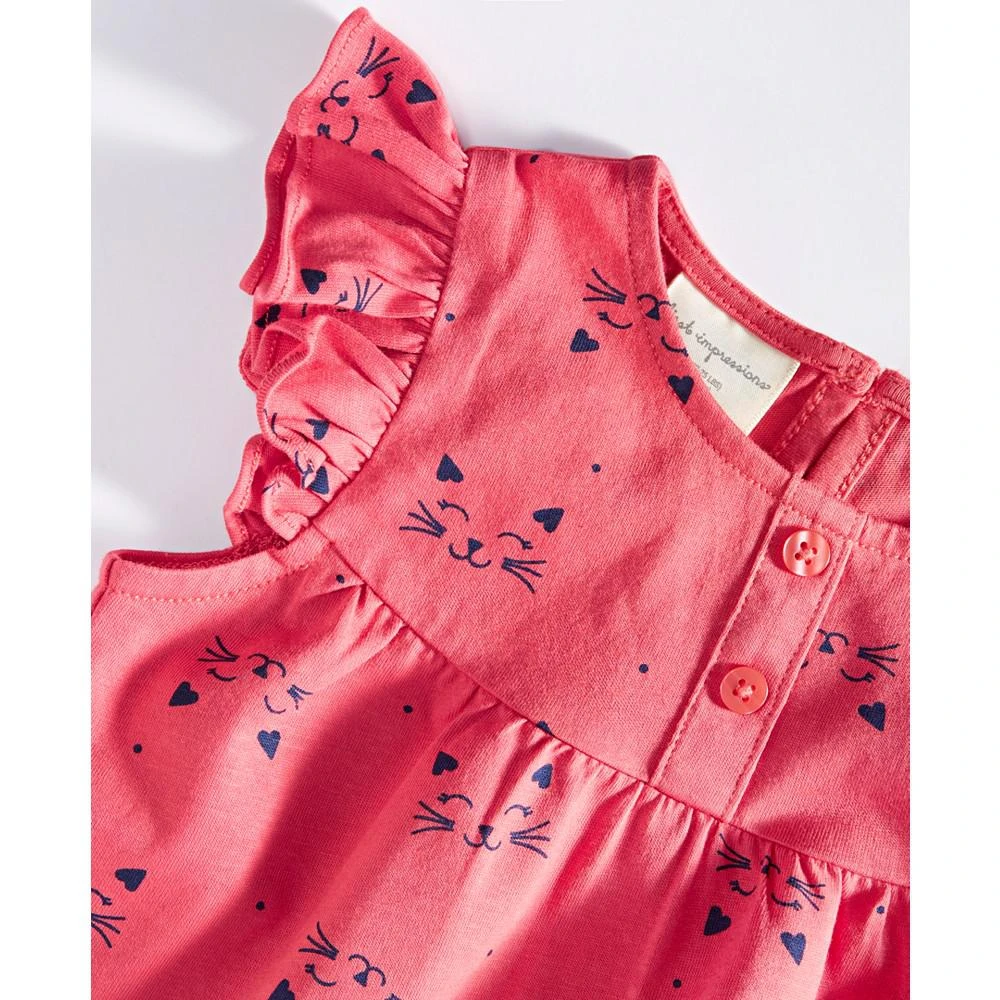 商品First Impressions|Baby Girls Kitten Smile Cotton Sunsuit, Created for Macy's,价格¥56,第3张图片详细描述
