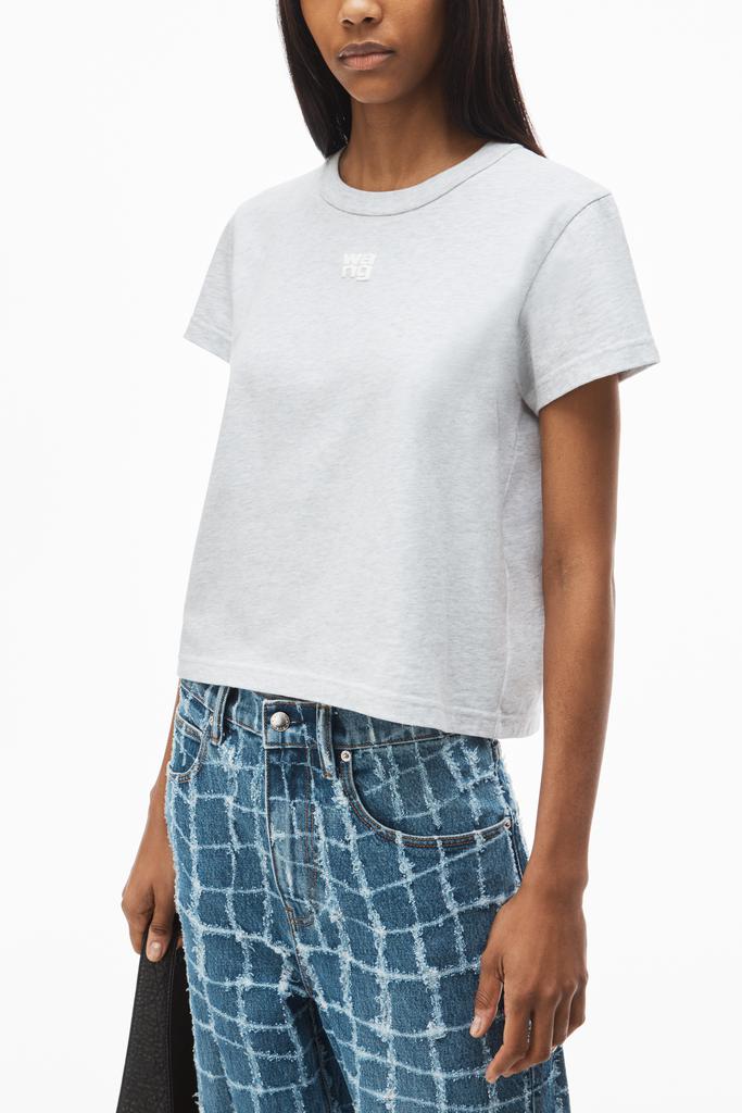 Alexander Wang puff logo shrunken tee in cotton jersey - T