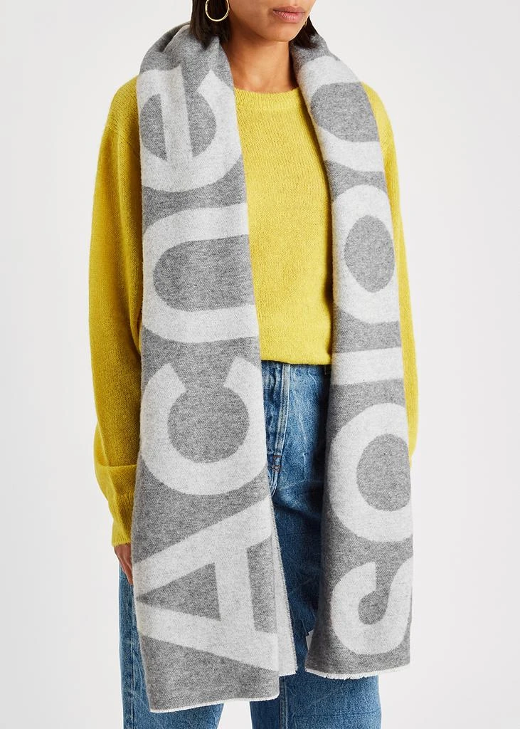 商品Acne Studios|Toronto logo-intarsia wool-blend scarf,价格¥1383,第2张图片详细描述