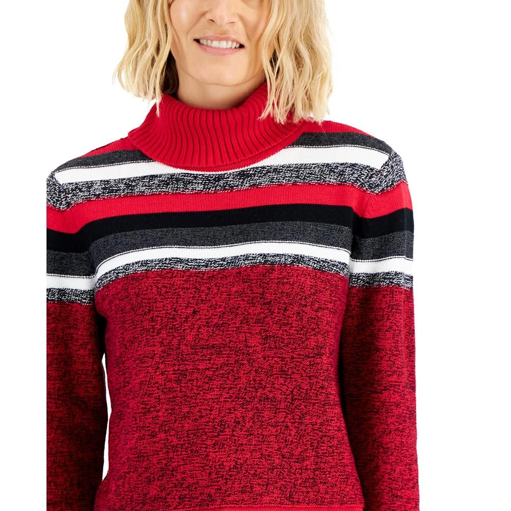 商品Karen Scott|Petite Printed Turtleneck Sweater, Created for Macy's,价格¥153,第3张图片详细描述