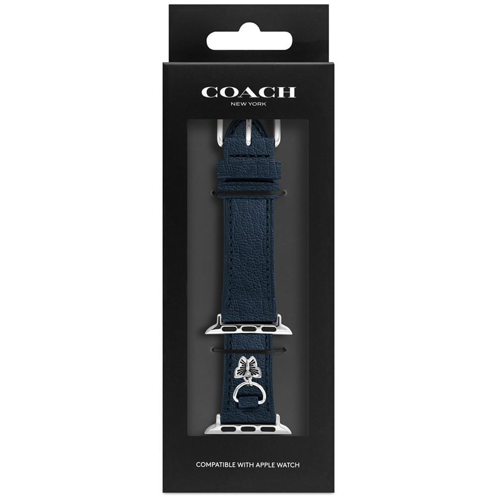 商品Coach|Navy Leather Apple Watch Band 38/41mm,价格¥691,第6张图片详细描述