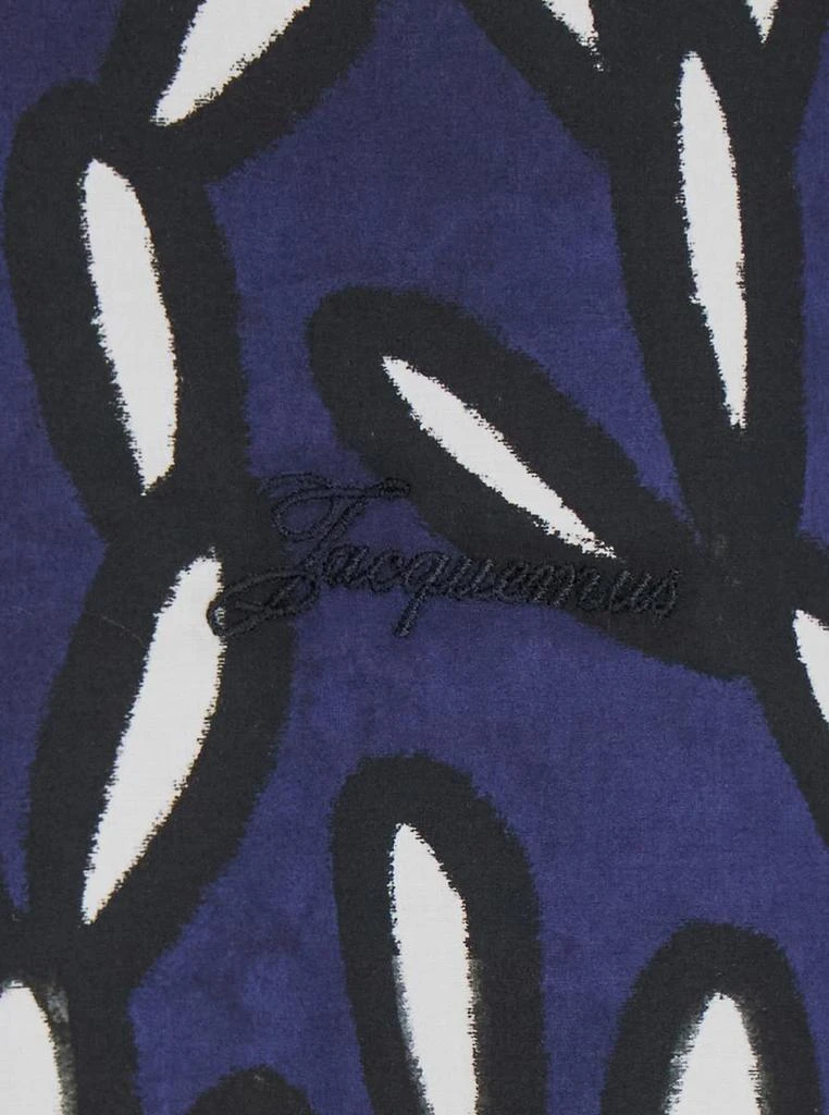 商品Jacquemus|'La Chemise Jean' Blue Shirt With Spread Collar And All-Over Logo Motif In Cotton Man,价格¥2680,第3张图片详细描述