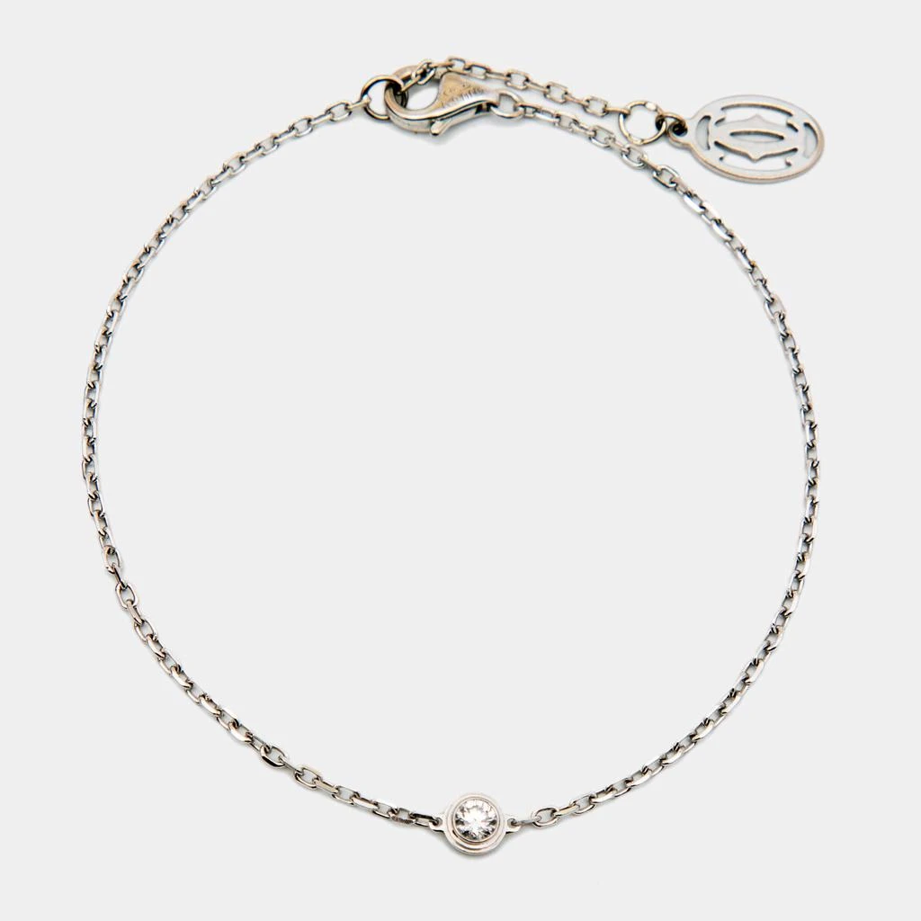 商品[二手商品] Cartier|Cartier D'Amour Diamond 18k White Gold Small Model Bracelet,价格¥6889,第1张图片