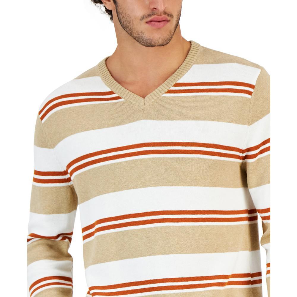 商品Club Room|Men's Striped V-Neck Sweater, Created for Macy's,价格¥175,第5张图片详细描述