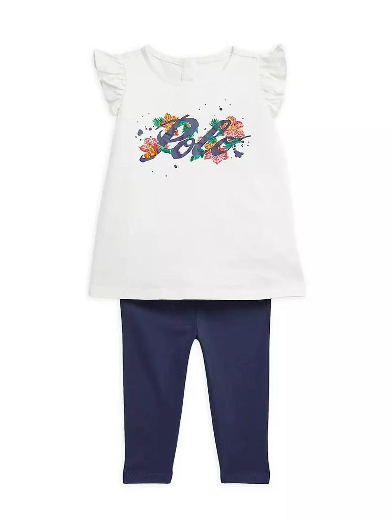 商品Ralph Lauren|Baby Girl's 2-Piece Ruffle T-Shirt & Leggings Set,价格¥197,第1张图片