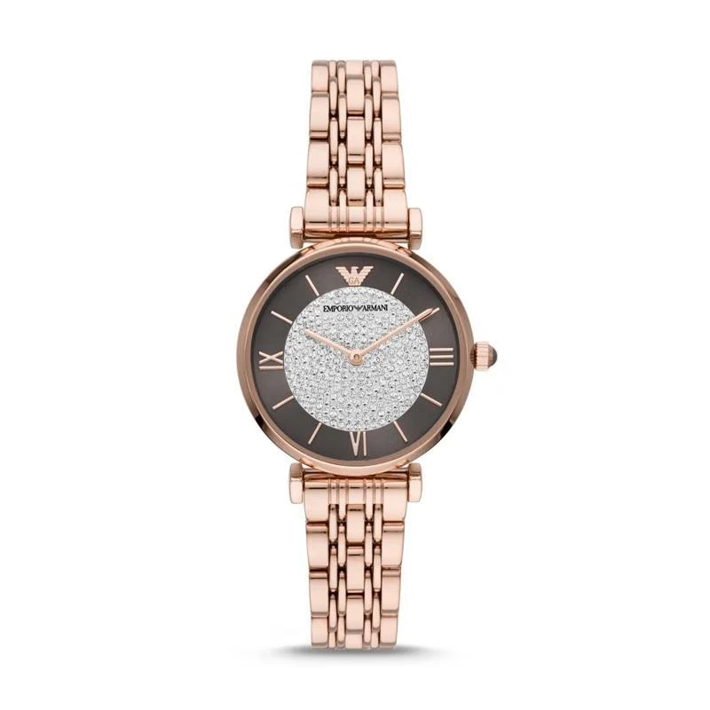 商品[国内直发] Emporio Armani|手表钢带圆形镶钻时尚百搭石英女士腕表AR11402,价格¥1347,第1张图片