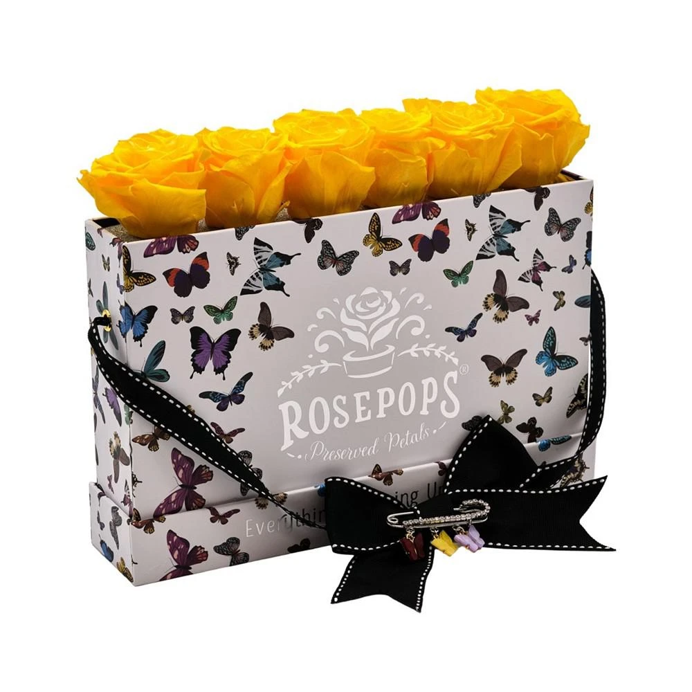 商品Rosepops|Pop-Up Flutter Lemon Sorbet Real Roses with Complementary Trio of Flutter Pop Charms, Box of 6,价格¥1047,第4张图片详细描述