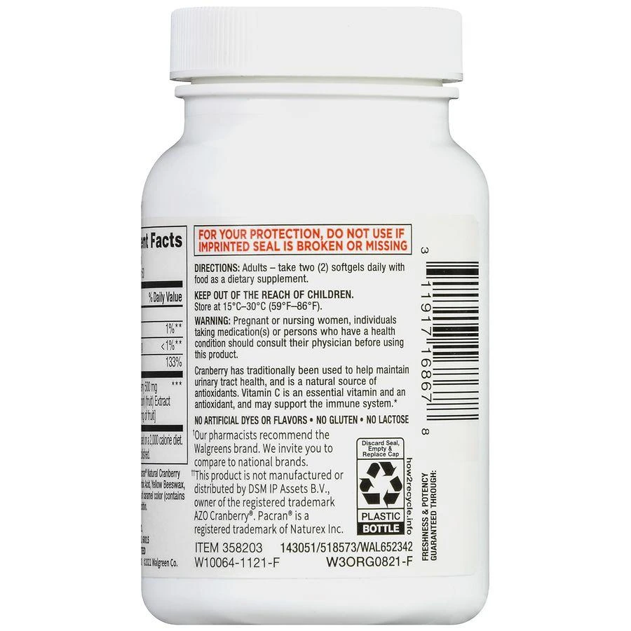 商品Walgreens|Ultra Strength Cranberry Softgels,价格¥127,第4张图片详细描述