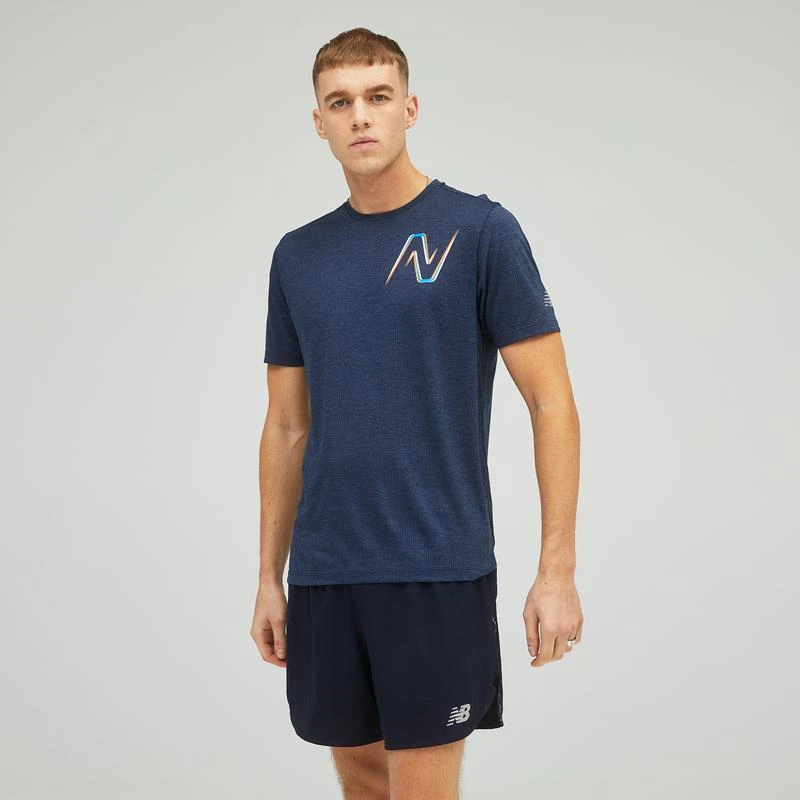 商品New Balance|New Balance Printed Impact Run S/S T-Shirt - Men's,价格¥193,第1张图片
