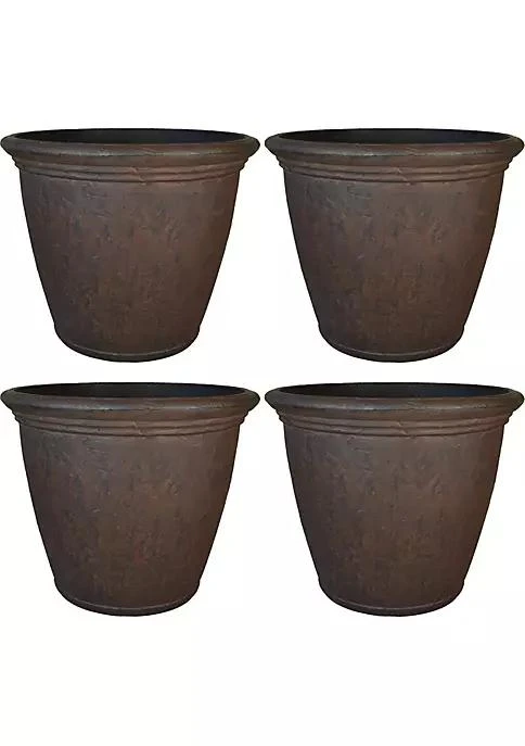 商品Sunnydaze Decor|Decor 16 In Anjelica Unbreakable Polyresin Planter   Rust   Set Of 4,价格¥967,第2张图片详细描述