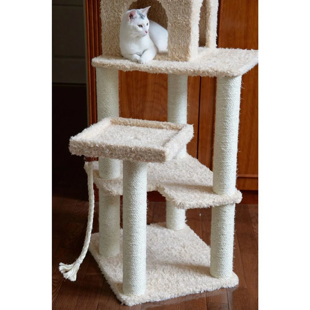 Real Wood Cat Tower, Ultra Thick Faux Fur Covered Cat Condo 商品
