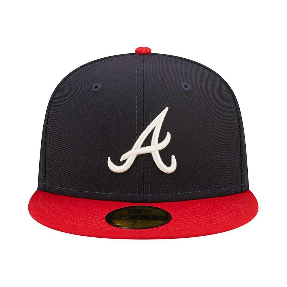 Men's Navy Atlanta Braves Pop Sweatband Undervisor 1995 MLB World Series Cooperstown Collection 59FIFTY Fitted Hat商品第4张图片规格展示