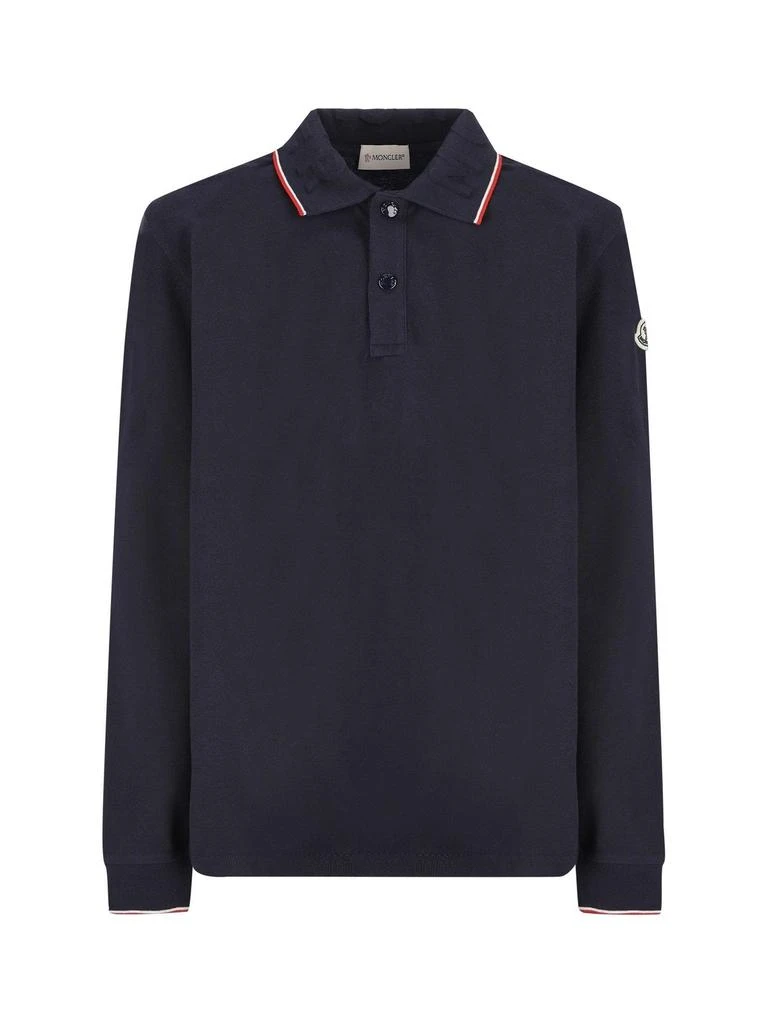 商品Moncler|Moncler Enfant Button Detailed Long-Sleeved Polo Shirt,价格¥1714,第1张图片