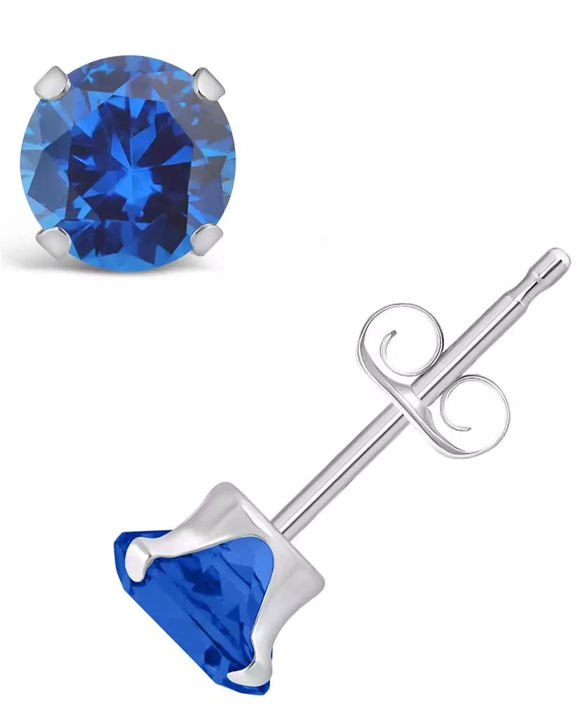 商品Macy's|Gemstone Stud Earrings in 10k White Gold,价格¥514,第1张图片