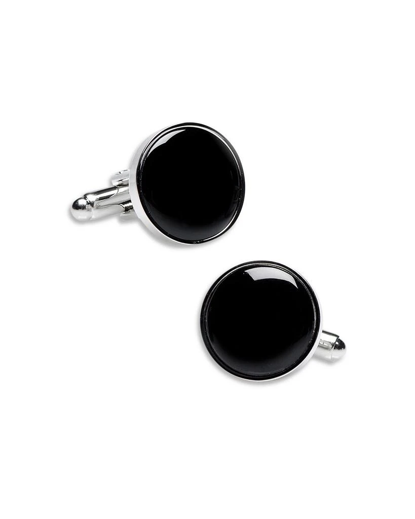 Silver-Tone Round Onyx Stud & Cufflink Set 商品