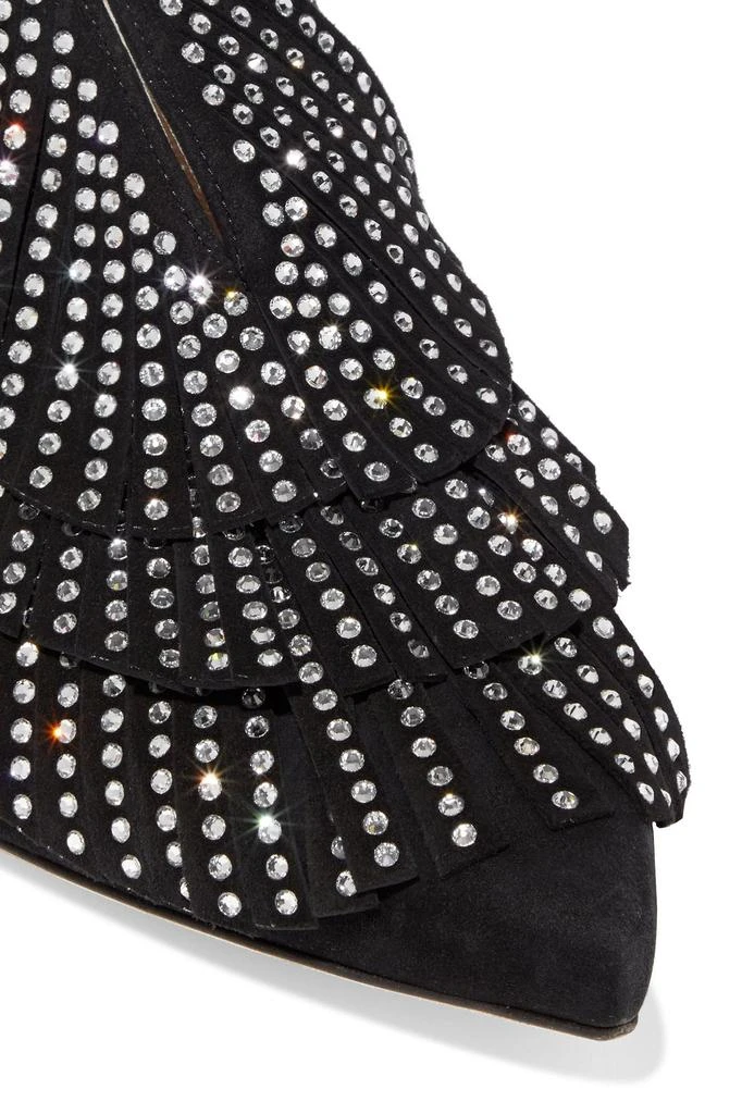商品Sergio Rossi|Crystal-embellished fringed suede mules,价格¥2167,第4张图片详细描述