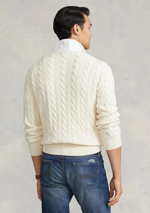 商品Ralph Lauren|Ralph Lauren Cotton Cable Knit Driver Long Sleeve Sweater,价格¥734,第2张图片详细描述