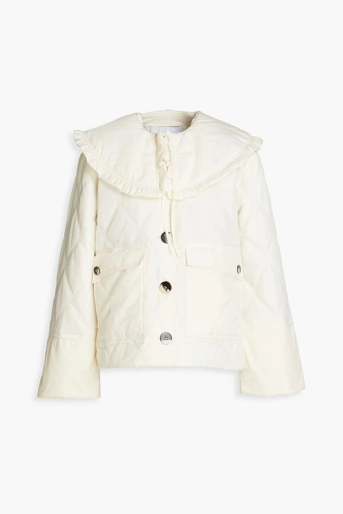 商品Ganni|Ruffled quilted shell jacket,价格¥1173,第1张图片
