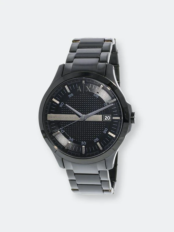 商品Armani Exchange|Armani Exchange Men's Hampton AX2104 Black Stainless-Steel Japanese Quartz Dress Watch ONE SIZE,价格¥1013,第1张图片