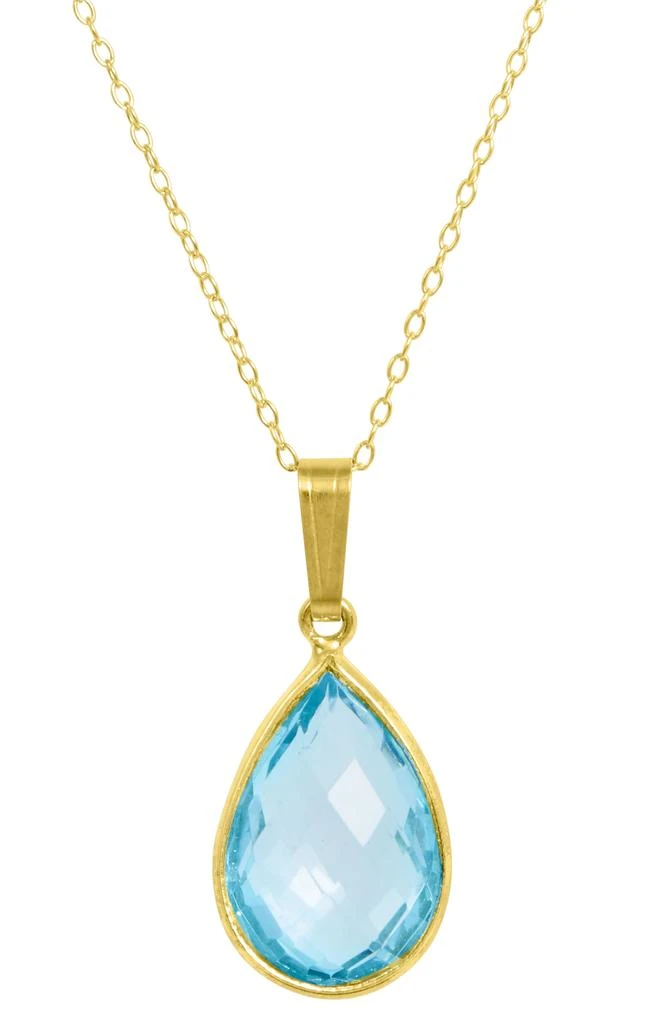 商品Savvy Cie Jewels|18K Gold Plated Sterling Silver Semiprecious Stone Pendant Necklace,价格¥263,第1张图片详细描述