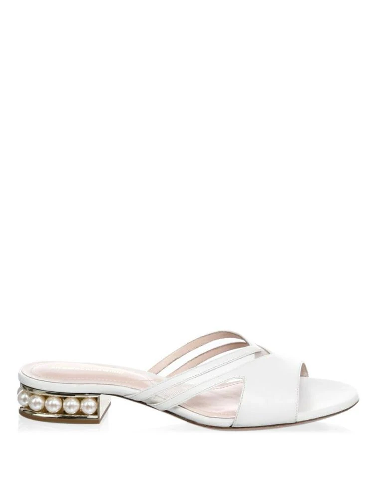 商品Nicholas Kirkwood|Casati Pearl-Embellished Leather Slip-On Sandals,价格¥2461,第5张图片详细描述