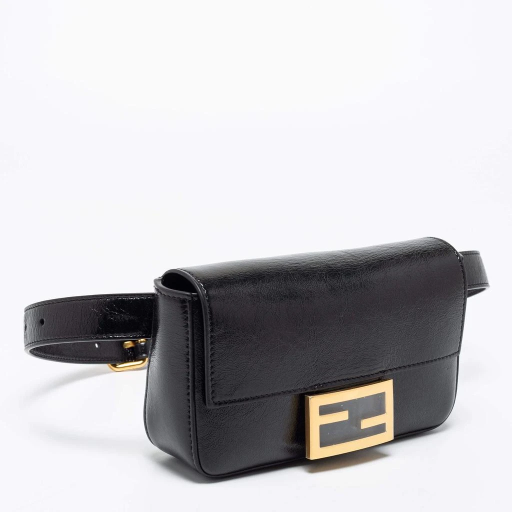 商品Fendi|Fendi Black Glossy Leather FF Belt Bag ,价格¥8199,第3张图片详细描述