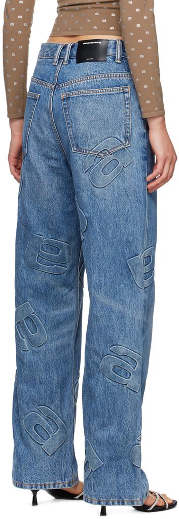 蓝色 3D A 牛仔裤商品第3张图片规格展示
