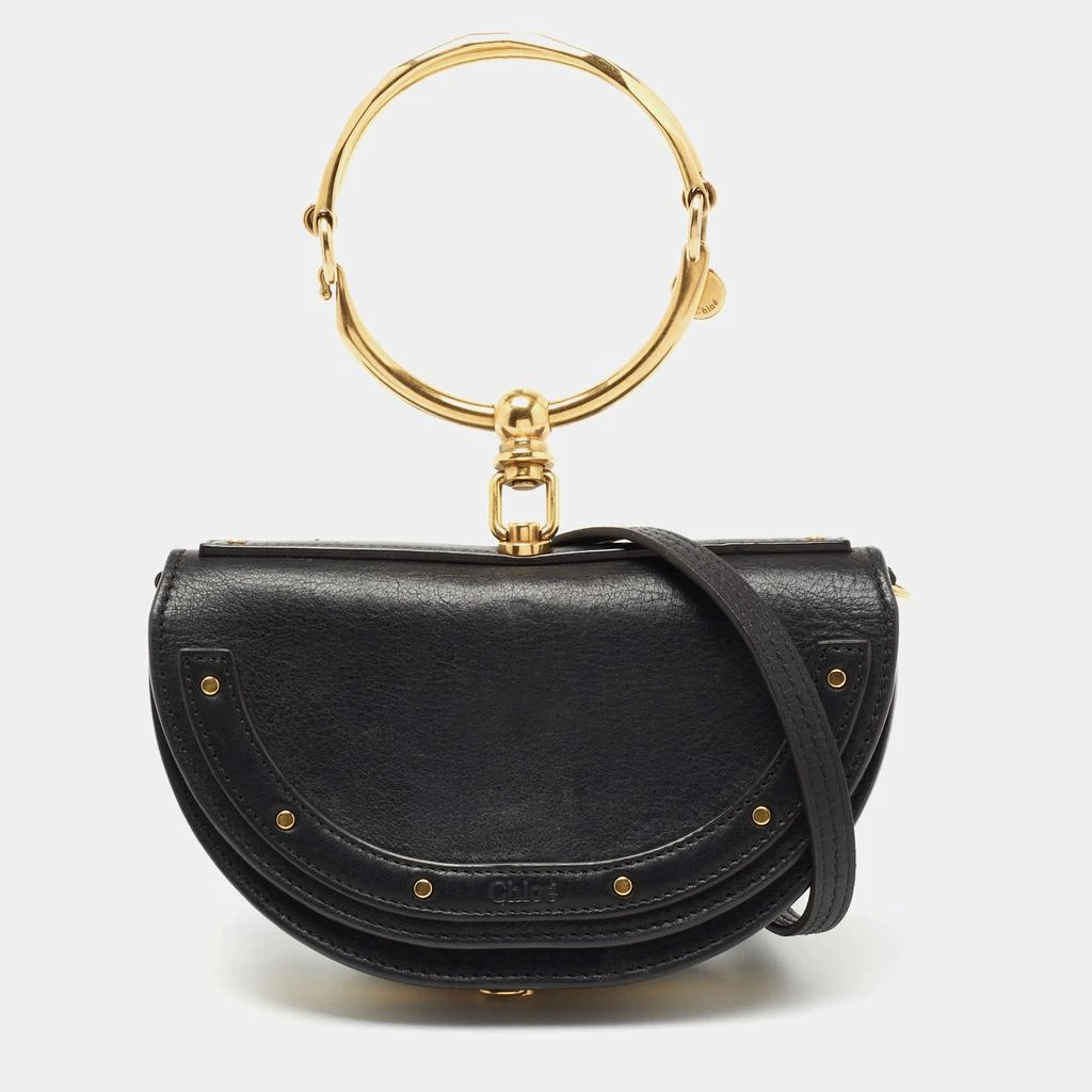 商品[二手商品] Chloé|Chloe Black Leather Small Nile Bracelet Minaudière Crossbody Bag,价格¥4591,第1张图片